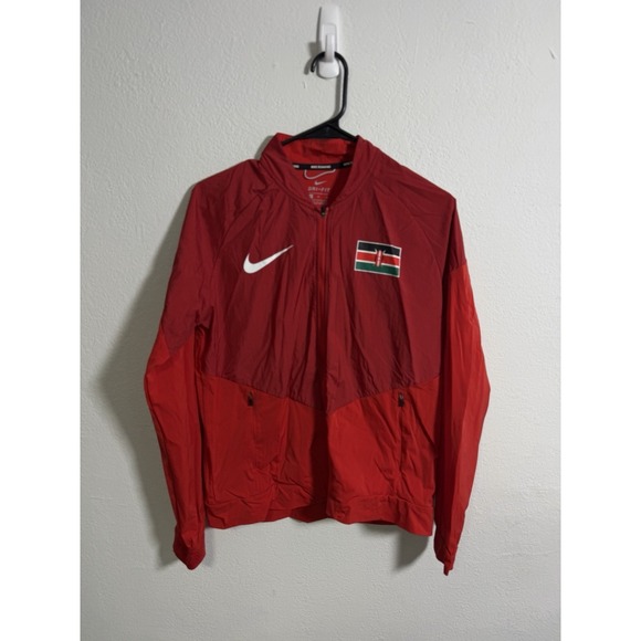 Mens Nike Running Lightweight Jacket Kenya Red Size Medium Rare